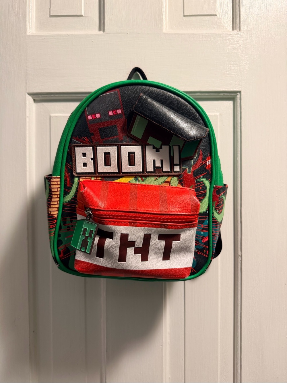 Kids Minecraft TNT Graphic Mini Backpack - Red & Green